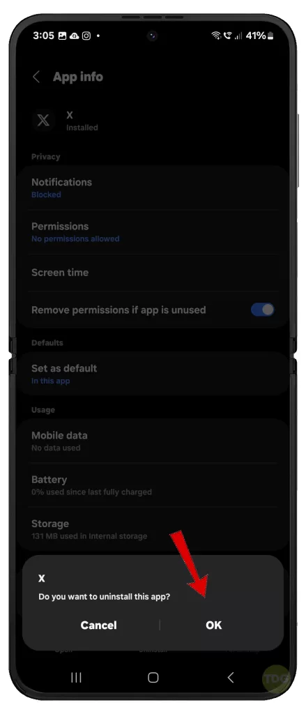 Troubleshooting Galaxy Z Flip5 Twitter X App Keeps Logging Out 7