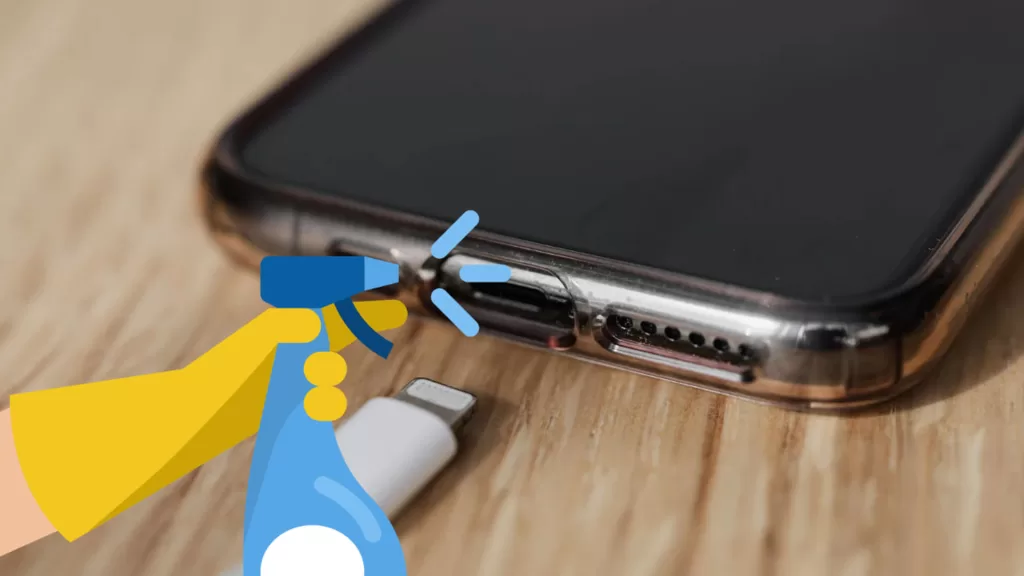 clean iphone15 charging port