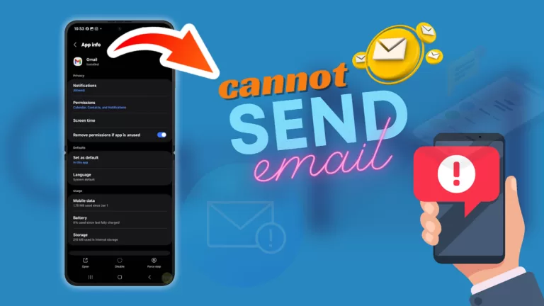 fix galaxy z flip 5 cant send email via gmail troubleshooting guide