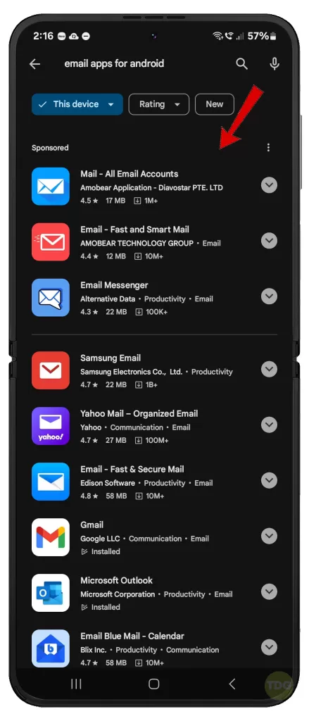 galaxy z flip5 cannot download email attachments 2
