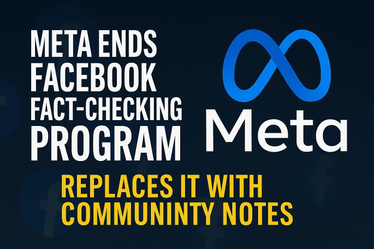 Meta Ends Facebook Fact-Checking Program, Replaces It With Community Notes Across U.S. Platforms