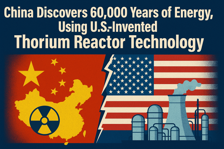 China Discovers 60,000 Years of Energy, Using U.S.-Invented Thorium Reactor Technology