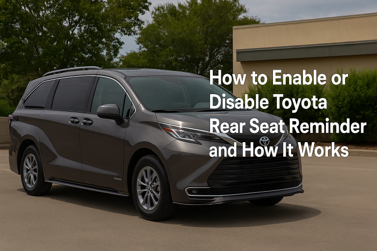 How to Enable or Disable Toyota Rear Seat Reminder and How It Works