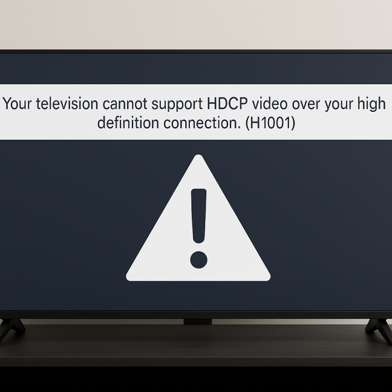 How to Fix “Your Television Cannot Support HDCP Video Over Your High Definition Connection (H1001)” Error