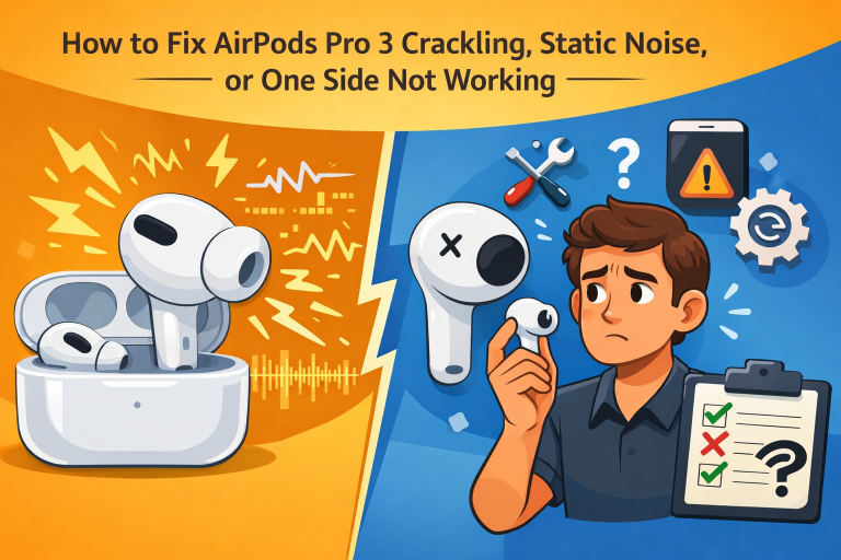 How to Fix AirPods Pro 3 Crackling, Static Noise, or One Side Not Working